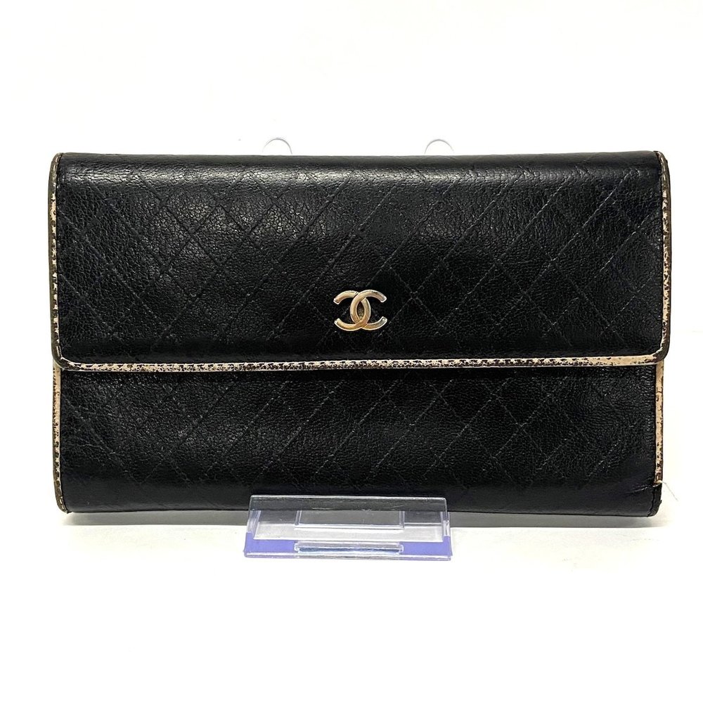 CHANEL Wild Stitch Long Wallet - Black Lambskin Women